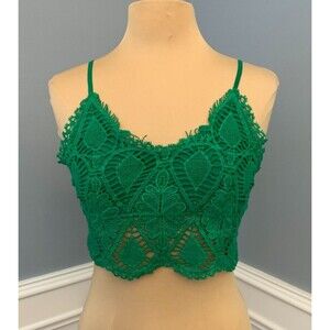 Its Fashion Bralette Womens M Ilektra Lace Green Free Boho Festival Beach Pool